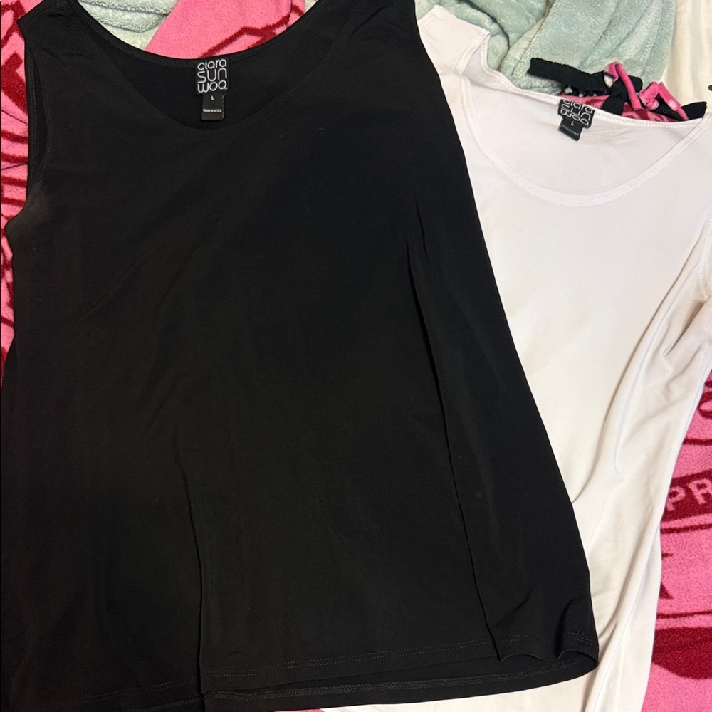 Clara Sun Woo Black and White Tank Tops